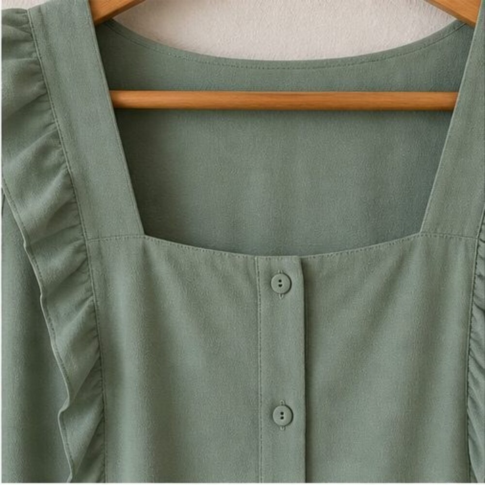 Sage Ruffle Blouse - Picture 4 of 6